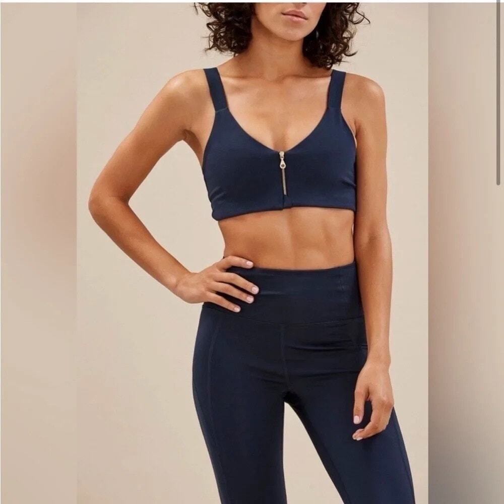 Girlfriend Collective Midnight Monroe Zipper Sports Bra S - Picture 2 of 9